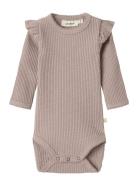 Nbfraja Sao Ls Slim Body Lil Bodies Long-sleeved Beige Lil'Atelier