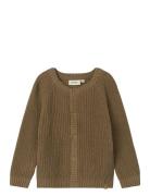 Nmnemlen Lin Ls Knit Lil Noos Tops Knitwear Cardigans Brown Lil'Atelie...