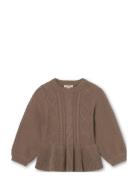Cottie Tunic Tops Knitwear Pullovers Brown Fliink