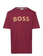 Short Sleeves Tee-Shirt Tops T-shirts Short-sleeved Burgundy BOSS
