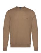 Botto-L Tops Knitwear Round Necks Beige BOSS