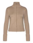 Zip Cardigan Tops Knitwear Cardigans Beige Weekday