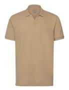 Stretch Mesh-Ssl-Psh Tops Polos Short-sleeved Beige Polo Ralph Lauren