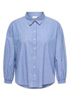 Cararja L/S Stripe Shirt Wvn Tops Shirts Long-sleeved Blue ONLY Carmak...