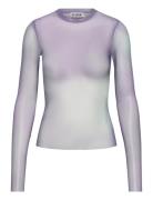 Mesh Print Ls Top Tops T-shirts & Tops Long-sleeved Purple Weekday