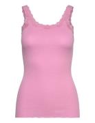 Rwbabette Silk Sl Deep Back Lace To Tops T-shirts & Tops Sleeveless Pi...