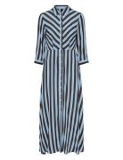 Yassavanna Long Shirt Dress S. Noos Maksimekko Juhlamekko Blue YAS