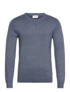 Melange Round Neck Knit Tops Knitwear Round Necks Navy Lindbergh