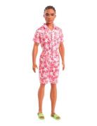 Fashionistas Ken Doll #235 In Hawaiian Print Jumpsuit With Green Sanda...