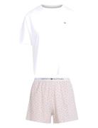 Ss Prt Pj Short Set Pyjama White Tommy Hilfiger