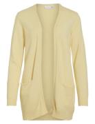 Viril Open L/S Knit Cardigan Tops Knitwear Cardigans Yellow Vila
