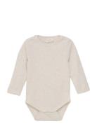 Body Ls Mélange Bodies Long-sleeved Cream Fixoni