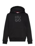 Hooded Sweatshirt Tops Sweat-shirts & Hoodies Hoodies Black Hugo Kids