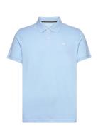 Basic Poloshirt Tops Polos Short-sleeved Blue Tom Tailor