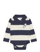 Tnsbnoah L_S Pique Body Bodies Long-sleeved Navy The New