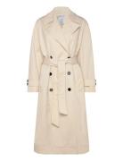 Long Over D Double-Breasted Trench Coat Trenssi Takki Beige Mango