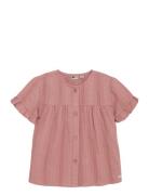 Ruffle Shirt Tops T-shirts Short-sleeved Pink Daily 7