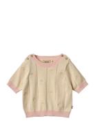 Knit Top S/S Malvina Tops Knitwear Pullovers Beige Wheat