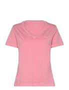 Reg Sunfaded Ss V-Neck T-Shirt Tops T-shirts & Tops Short-sleeved Pink...
