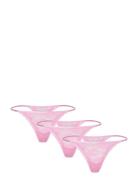 Brief Jennie Lace Thong 3 Pack Stringit Alusvaatteet Pink Lindex