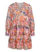Vimicha L/S Layering Short Dress/Dc/Ka Lyhyt Mekko Pink Vila