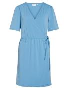 Vinayeli S/S Short Wrap Dress - Noos Lyhyt Mekko Blue Vila