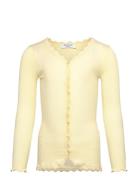 Rkbalta Modal Ls Lace Cardigan Tops T-shirts Long-sleeved T-shirts Yel...