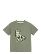 T-Shirt Ss Tops T-shirts Short-sleeved Green Minymo