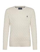 Cable-Knit Cotton Sweater Tops Knitwear Pullovers Cream Ralph Lauren K...