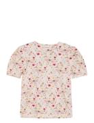 T-Shirt Ss Aop Tops T-shirts Short-sleeved White Minymo