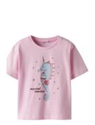 Nmffrejane Ss Nreg Top Tops T-shirts Short-sleeved Pink Name It