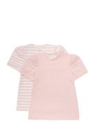 T-Shirt Ss 2-Pack Tops T-shirts Short-sleeved Pink Creamie