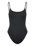 Swim Open Back -Piece Bikinit Black Organic Basics