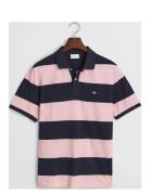 Block Stripe Polo Tops Polos Short-sleeved Pink GANT