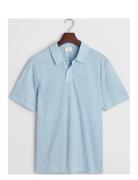 Linen Ss Polo Tops Polos Short-sleeved Blue GANT