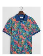 Printed Ss Polo Tops Polos Short-sleeved Multi/patterned GANT