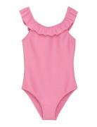 Swimsuit Solid Uimapuku Uima-asut Pink Creamie
