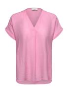 Rwroa Sl Regular Blouse Tops Blouses Short-sleeved Pink Rosemunde