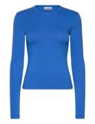 Slim Fitted Long Sleeve Tops T-shirts & Tops Long-sleeved Blue Weekday