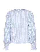 Msbessima Blouse Tops Blouses Long-sleeved Blue Minus