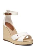 Flag High Wedge Espad Crisscross Korolliset Sandaalit Espadrillot Whit...