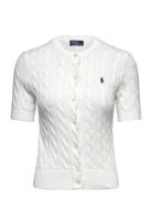 Cable-Knit Cotton Short-Sleeve Cardigan Tops Knitwear Cardigans White ...