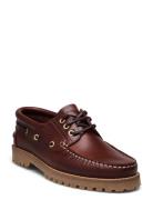 Ollie Boat Shoe - Brown Leather Purjehduskengät Kengät Brown Garment P...