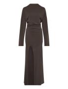 Long Slevve Dress Maksimekko Juhlamekko Brown Weekday