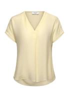 Rwroa Sl Regular Blouse Tops Blouses Short-sleeved Yellow Rosemunde