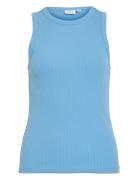 Visola S/L Tank Top - Noos Tops T-shirts & Tops Sleeveless Blue Vila