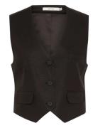 Elarahgz Linen Waistcoat Blazers Single Breasted Blazers Black Gestuz