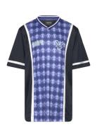 Printed Argyle T-Shirt Tops T-shirts Short-sleeved Navy Lyle & Scott