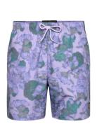 Digital Floral Print Swim Short Uimashortsit Purple Lyle & Scott