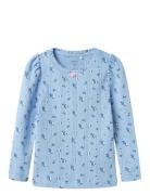 Nmfdyna Slim Ls Top Box Tops T-shirts Long-sleeved T-shirts Blue Name ...